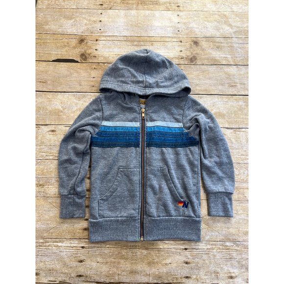 Aviator Nation Other - Aviator Nation 5 Stripe Hoodie in Heather Grey Blue